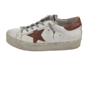 Golden Goose White Sneakers with Brown Star